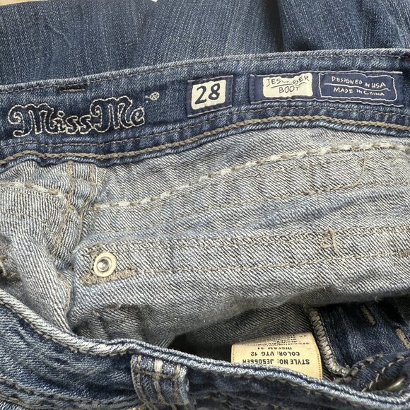 Miss Me for Buckle mid-rise bootcut embroidered embellished jeans women's sz 28 - Picture 8 of 10